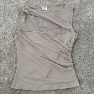 Abercrombie & Fitch Taupe sheer tank